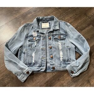 Cotton:On Women's Distressed Denim Jacket, Size‎ 6